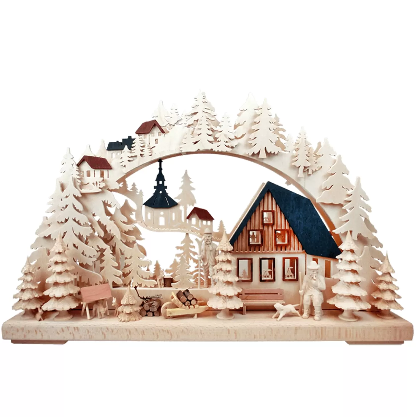 RATAGS Holzdesign Schwibbogen>3-D Schwibbogen "Lumberjack House", 115V With Usb A Port