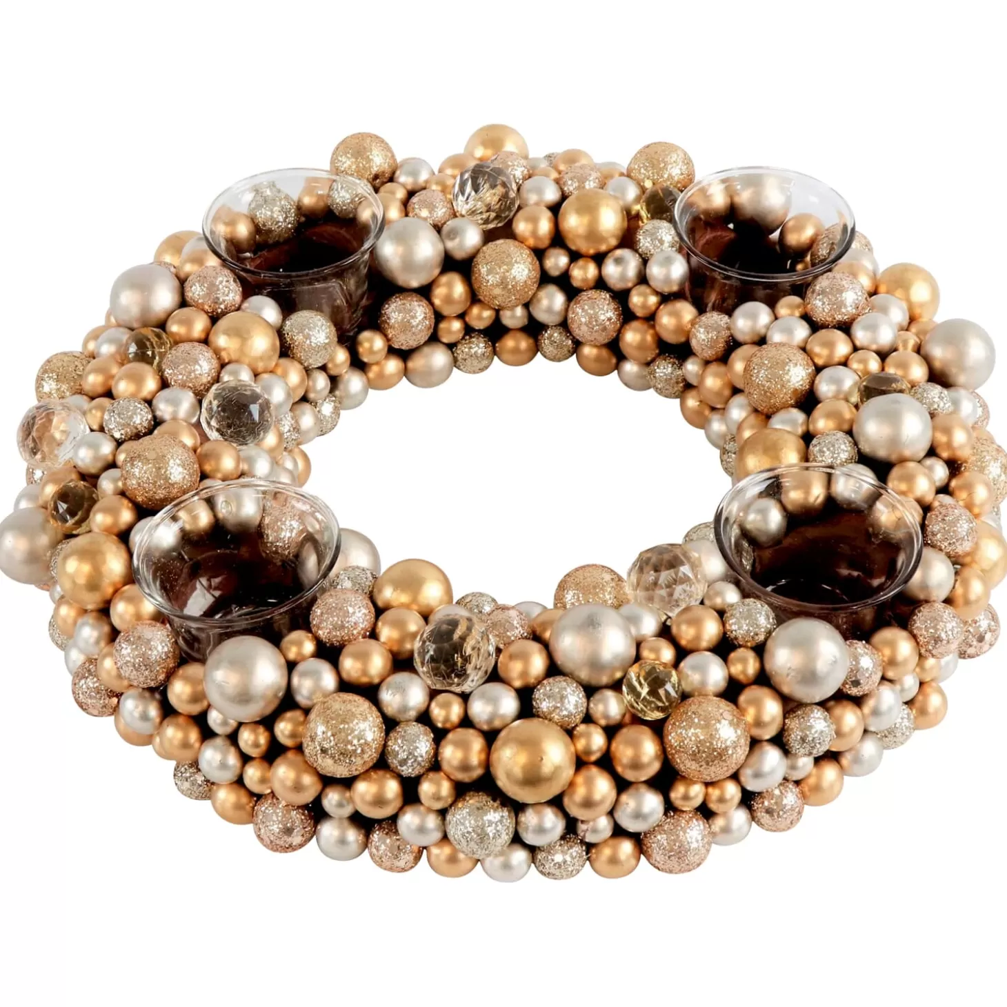 * Advent Decorations & Calendars>Advent Wreath Made Of Baubles, Gold