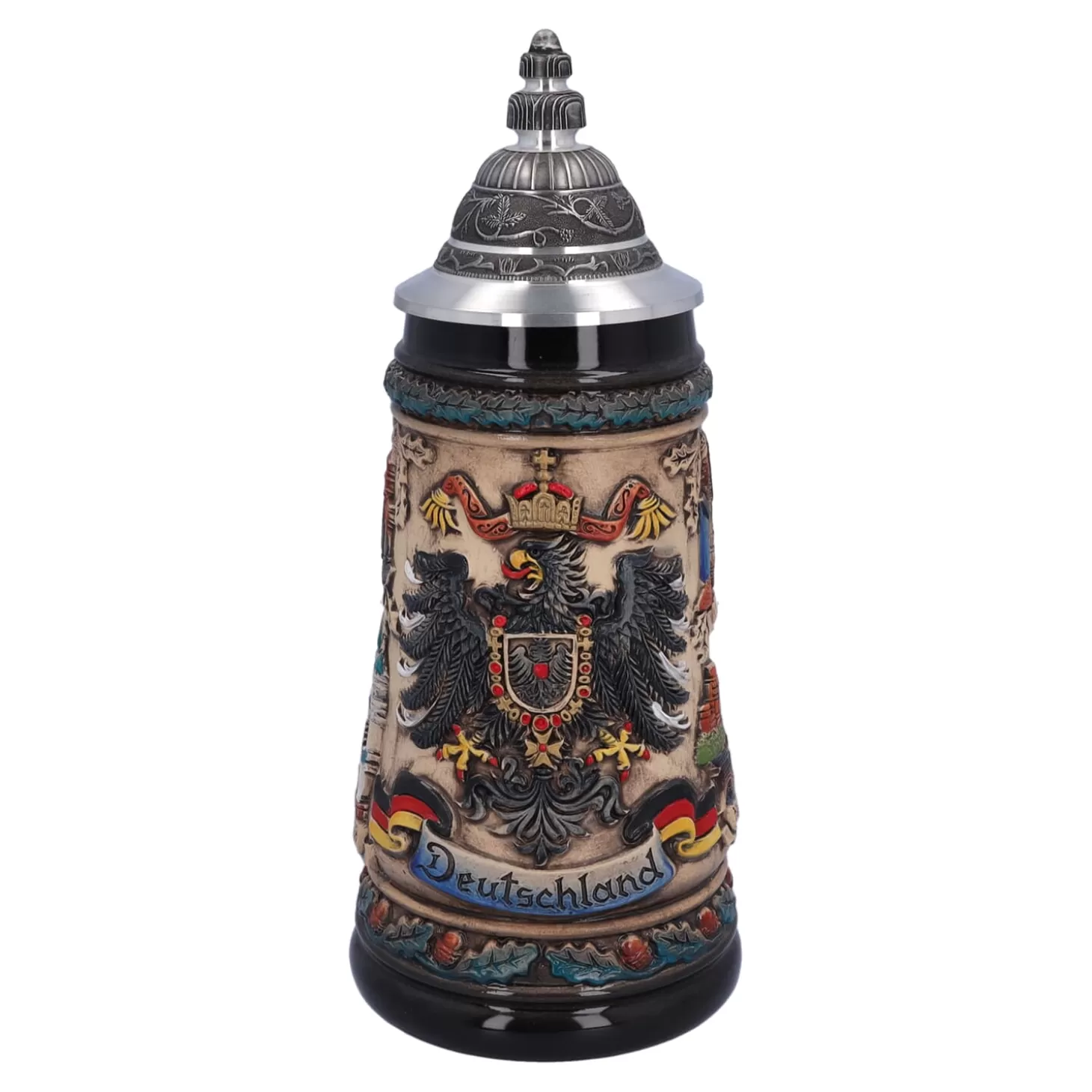 * Beer Steins>Beer Stein With Tin Lid "Germany", Colored-Brown, 0.5L