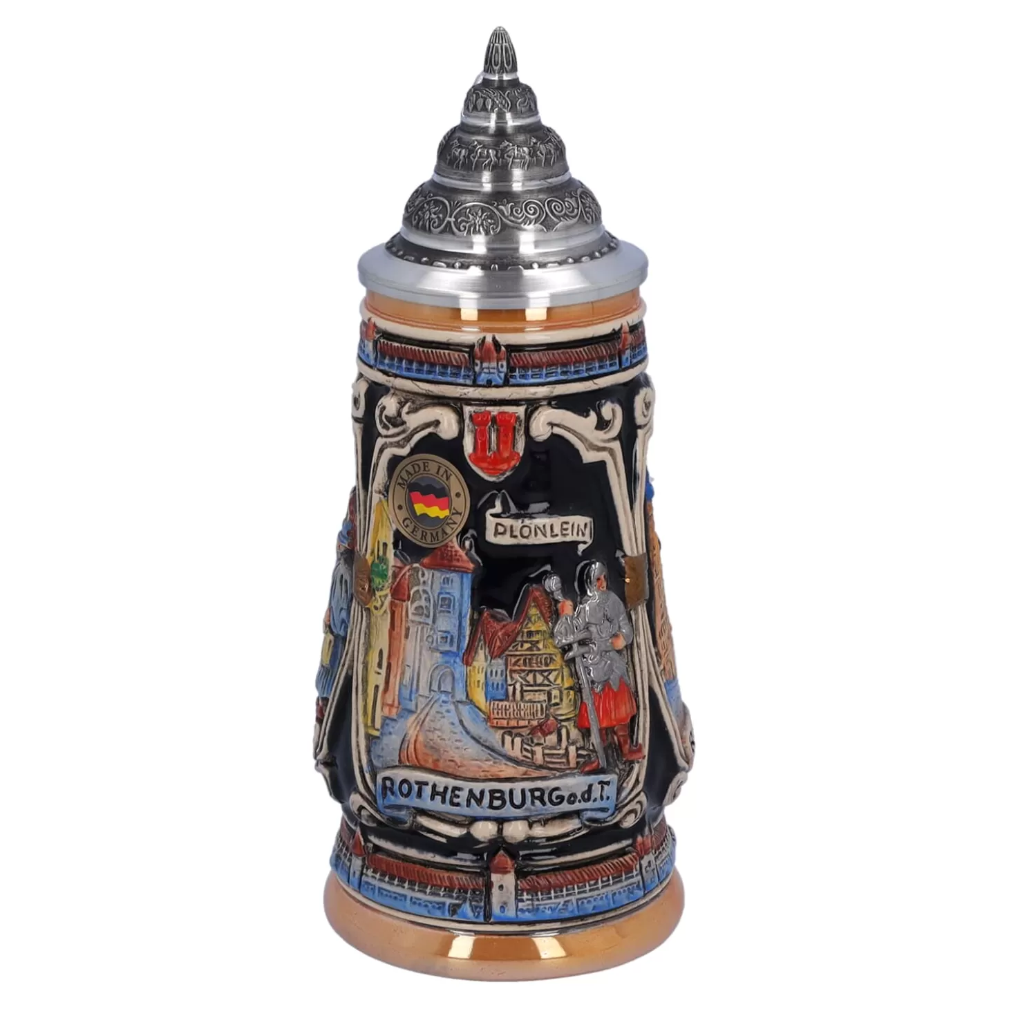 * Beer Steins>Beer Stein With Tin Lid "Rothenburg With Knight", 0.25 L