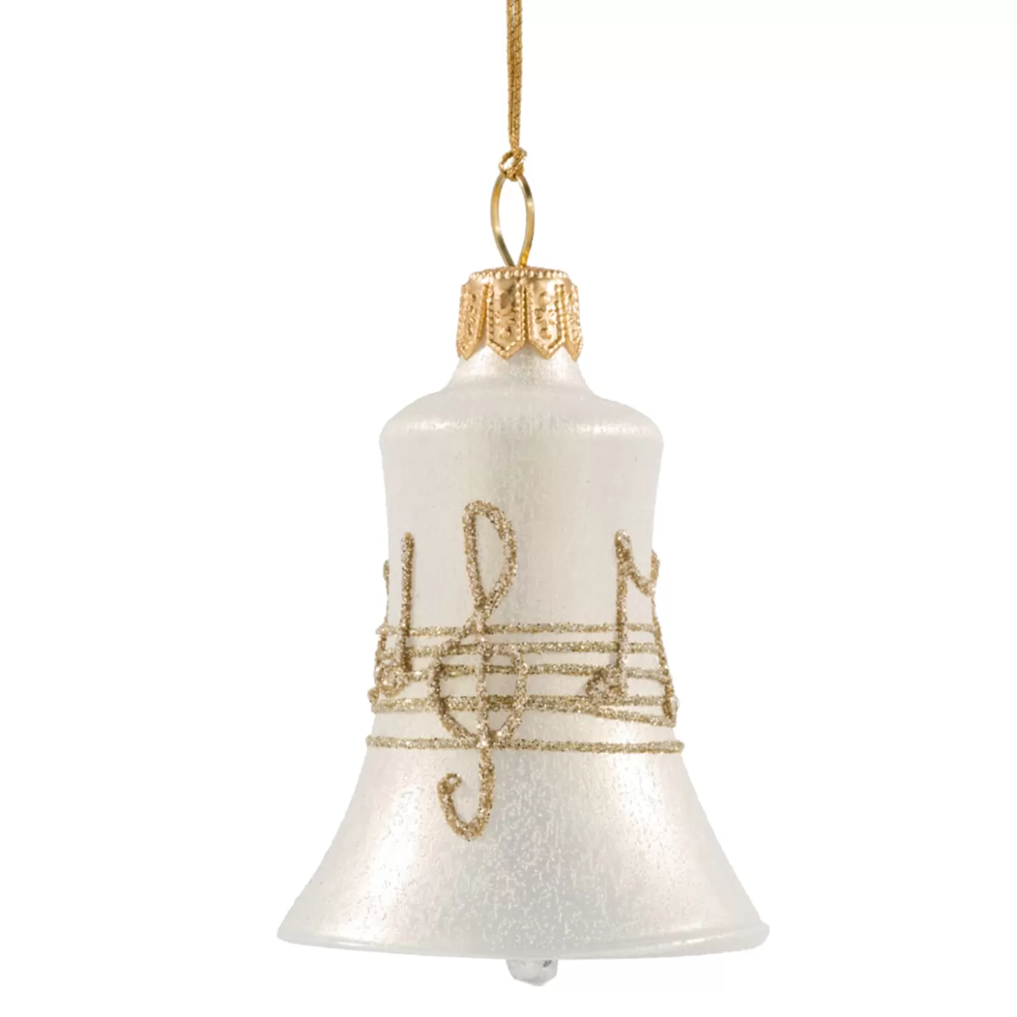 * Tree Baubles And Set Offers>Bell Creme Colored With Musical Notes