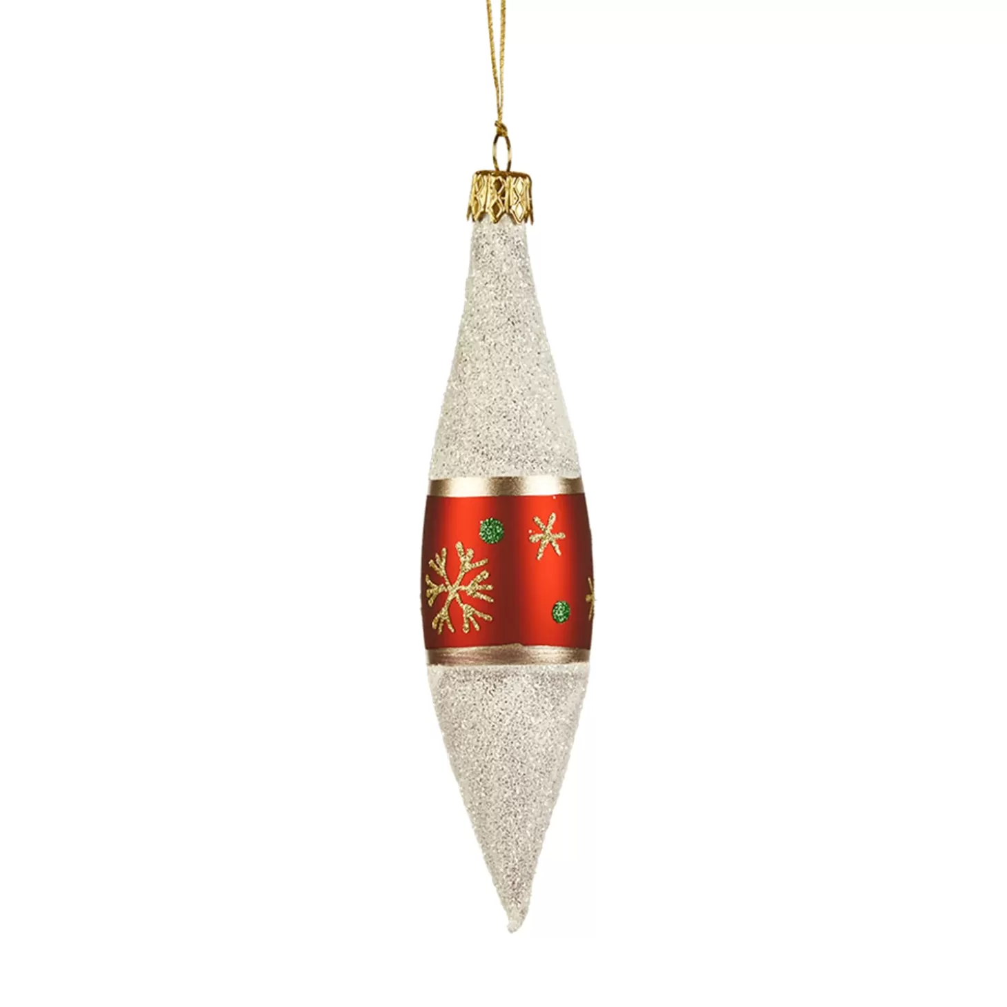 * Tree Baubles And Set Offers>Cone Frosty With Snowflakes