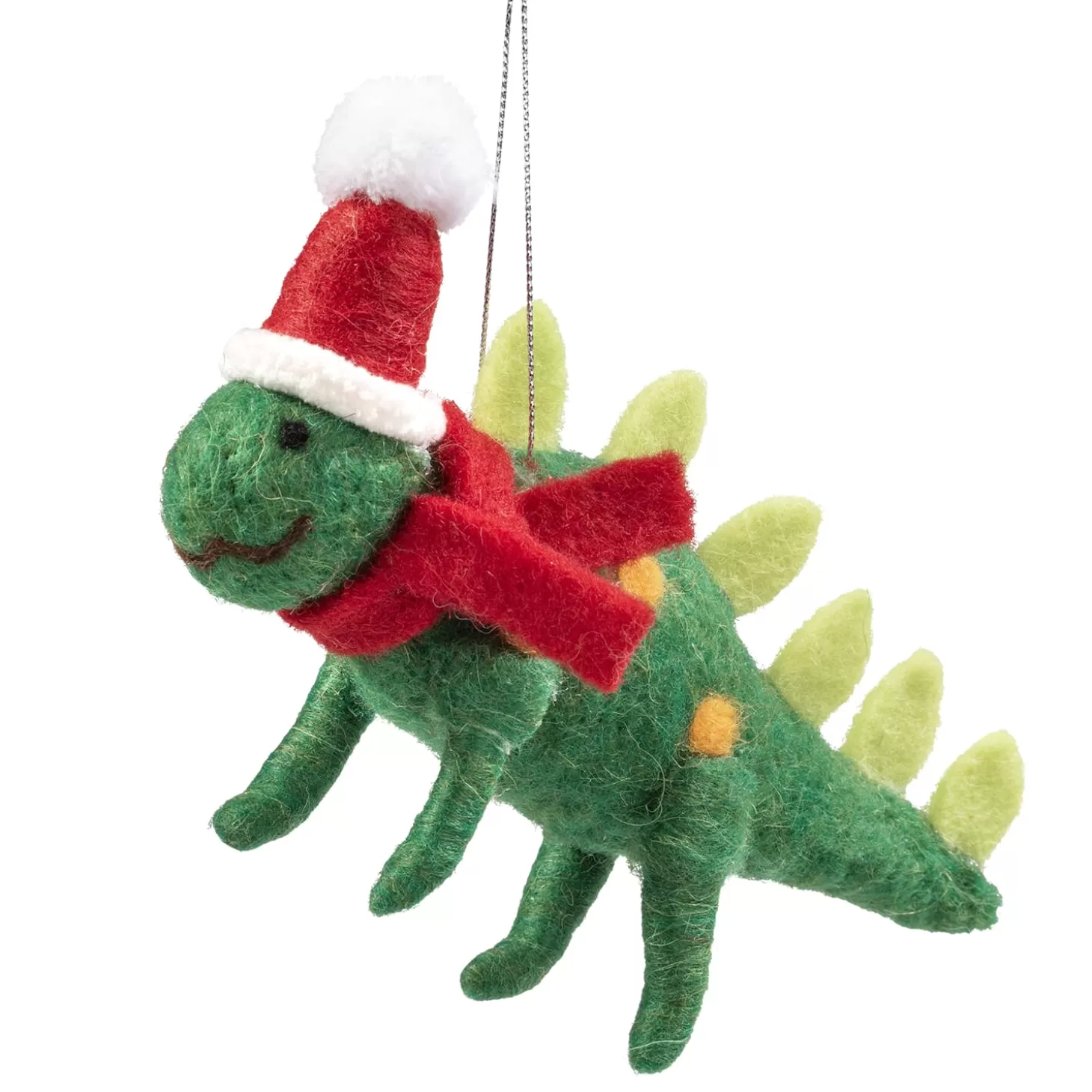 * Felt Tree Decorations>Dino With Scarf Made Of Felt