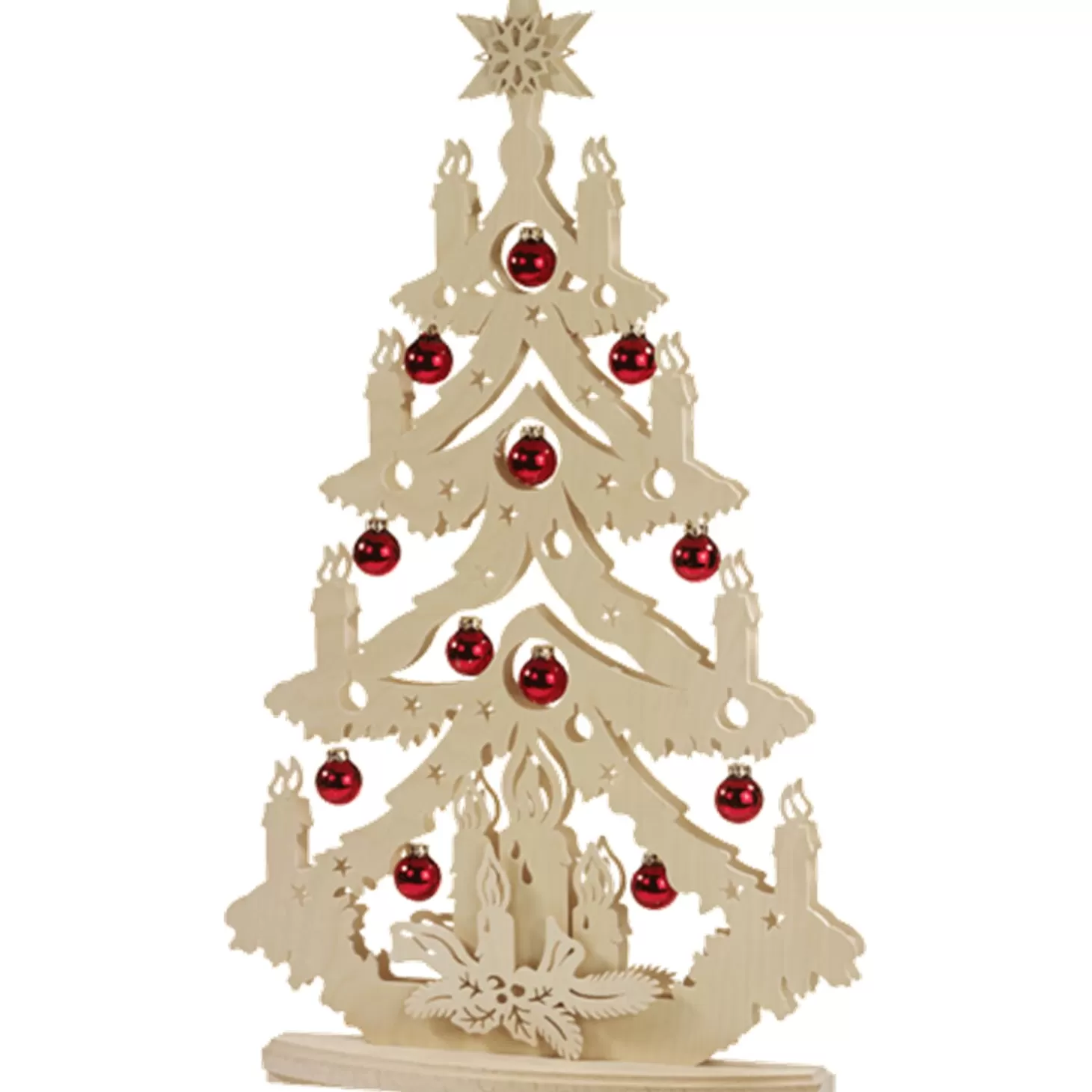 RATAGS Holzdesign Schwibbogen>Double Schwibbogen "Tree With Glass Baubles", 230V With Usb A Port