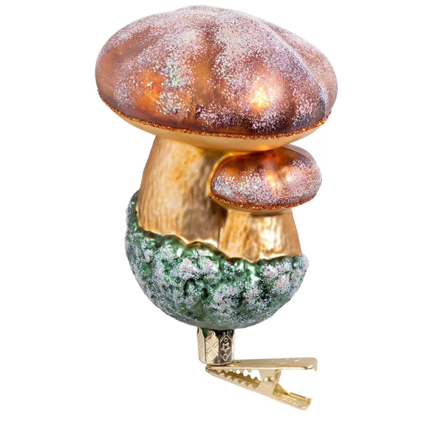 Poesie in Glas Glass Tree Decorations>Forest Mushroom With Clip