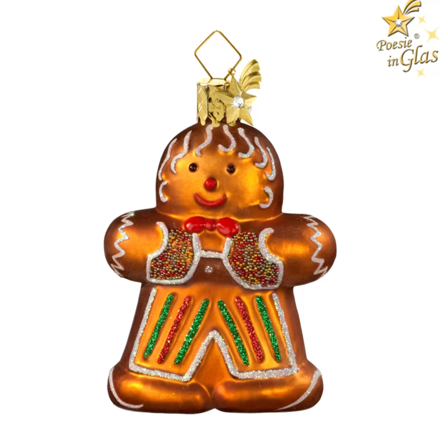 Poesie in Glas Glass Tree Decorations>Gingerbread Boy