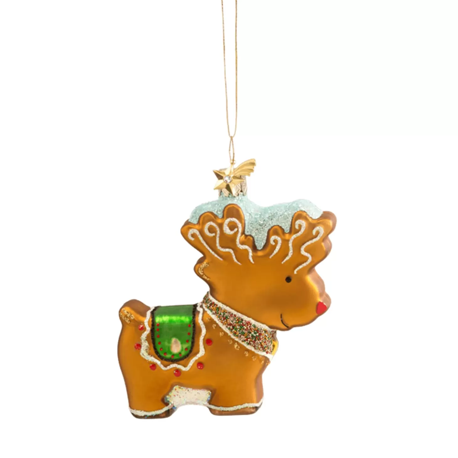Poesie in Glas Glass Tree Decorations>Gingerbread Reindeer