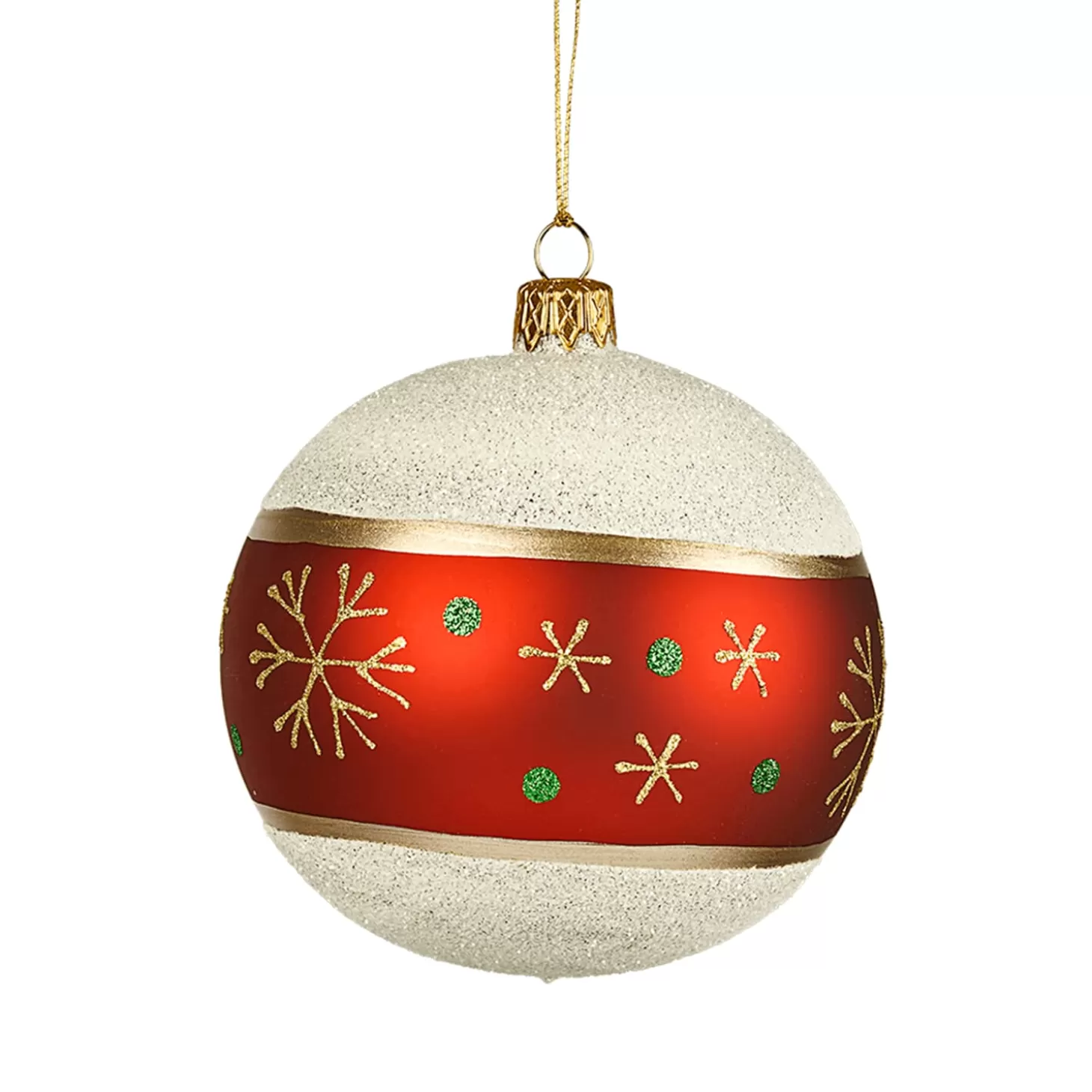 * Tree Baubles And Set Offers>Glass Bauble Frosty With Snowflakes, 10Cm