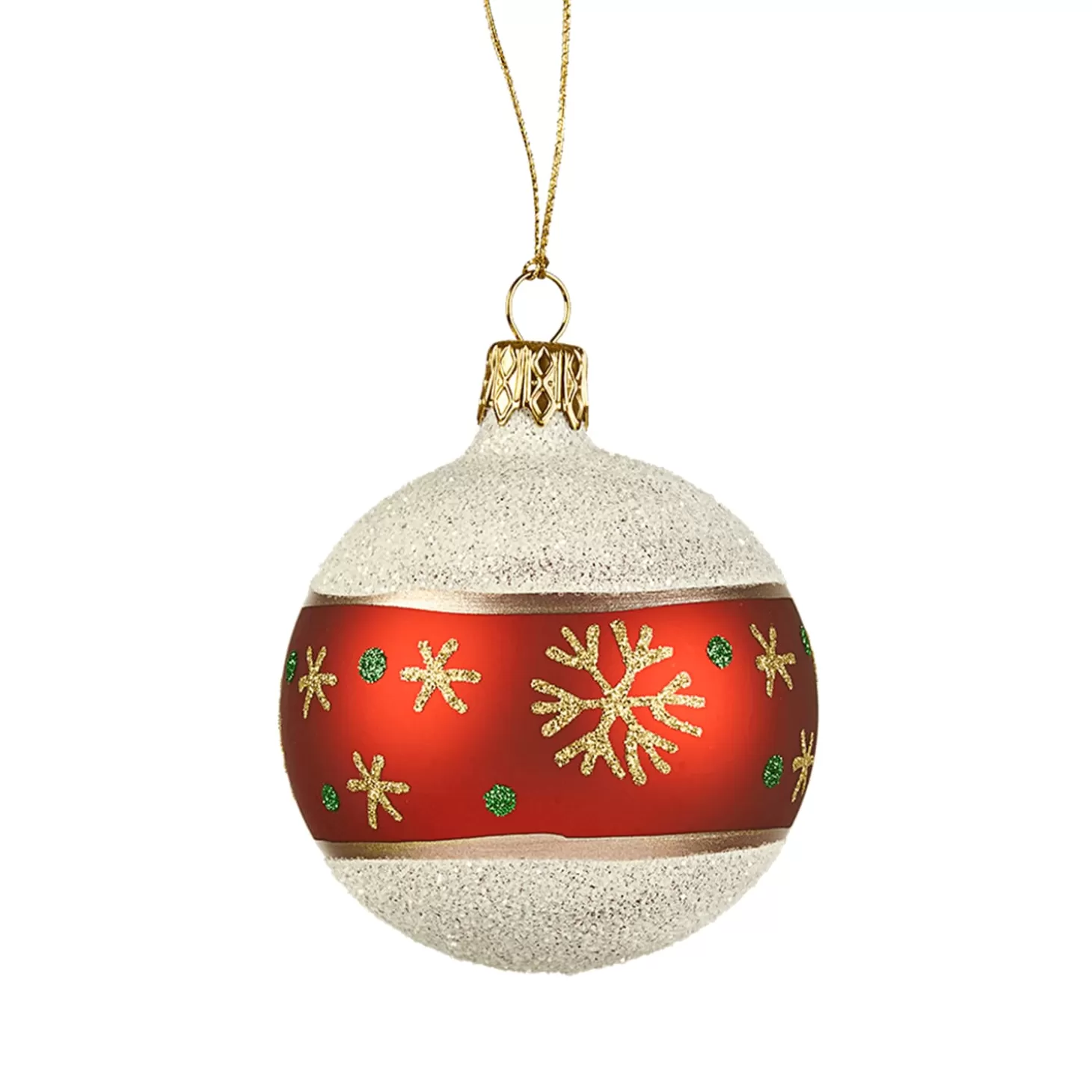 * Tree Baubles And Set Offers>Glass Bauble Frosty With Snowflakes, 6Cm