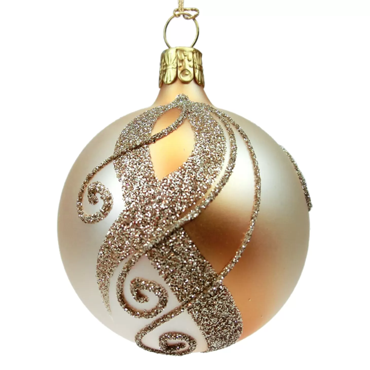 * Tree Baubles And Set Offers>Glass Bauble Gold With Golden Decor, 6 Cm