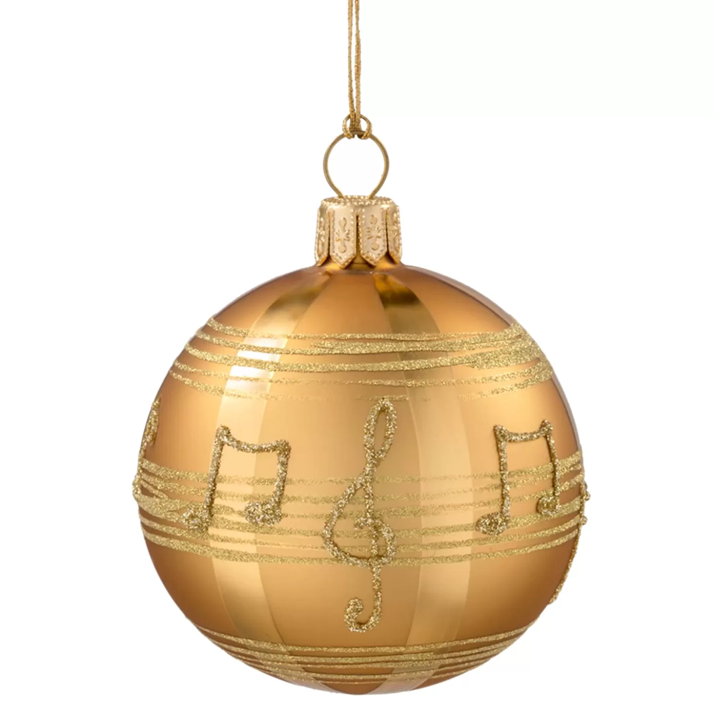 * Tree Baubles And Set Offers>Glass Bauble Gold-Coloured With Musical Notes, 6 Cm