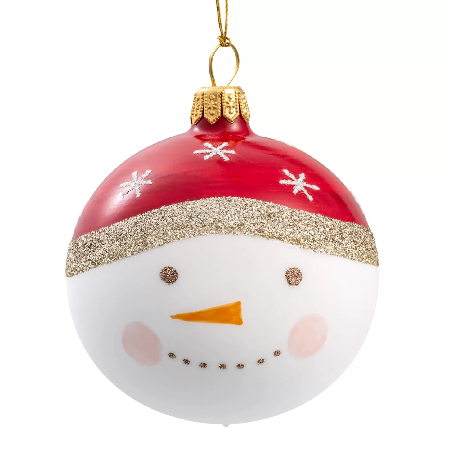 * Tree Baubles And Set Offers>Glass Bauble Snowman, 7 Cm
