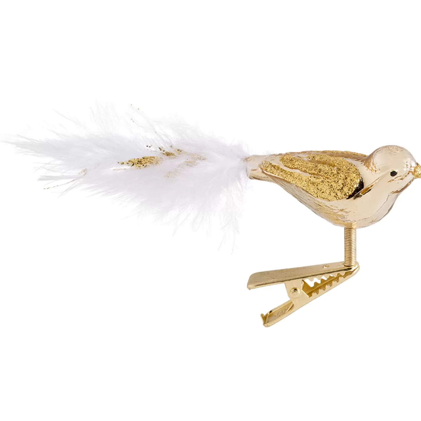 Poesie in Glas Glass Tree Decorations>Glass Bird, Gold