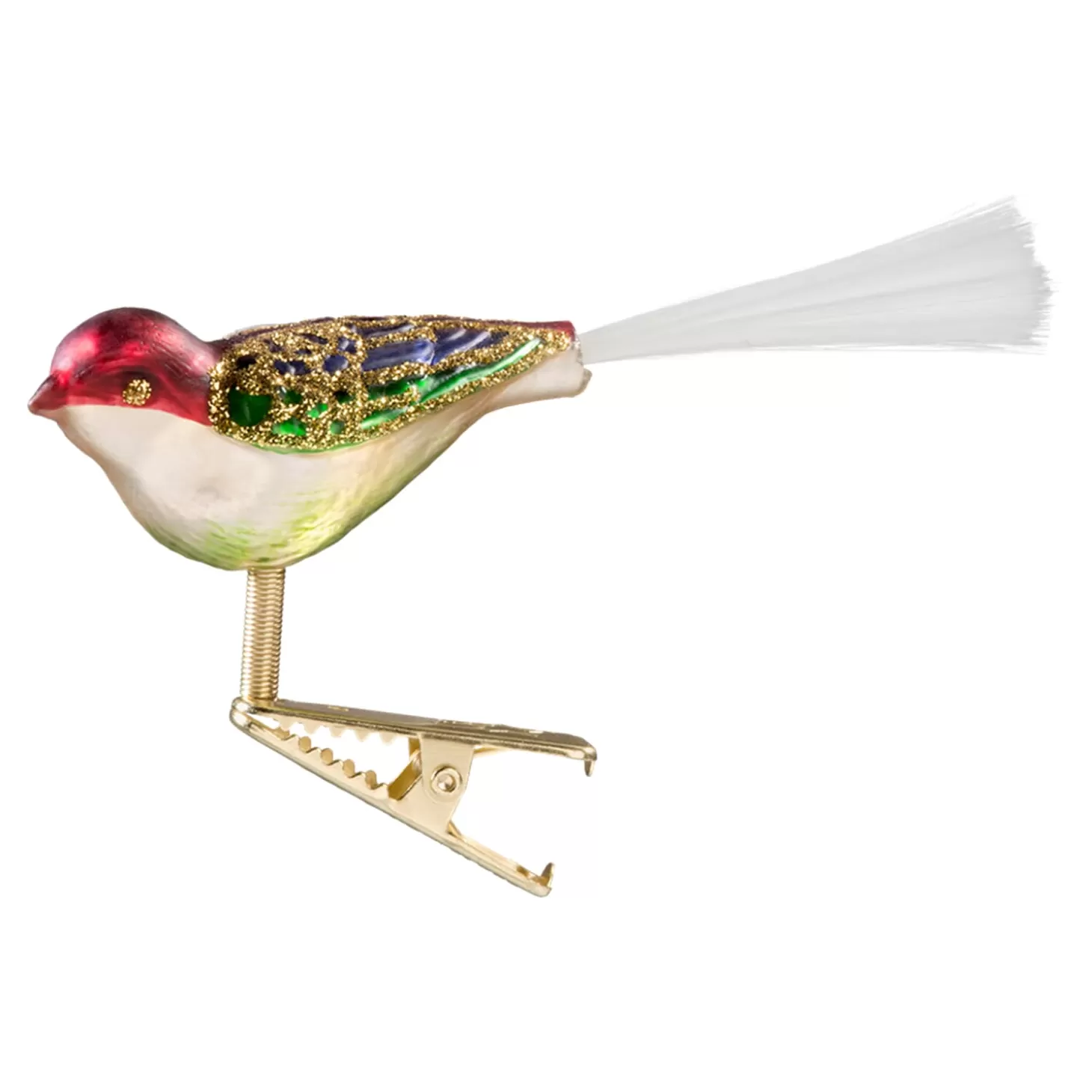Poesie in Glas Glass Tree Decorations>Glass Bird Gold-Multicolored