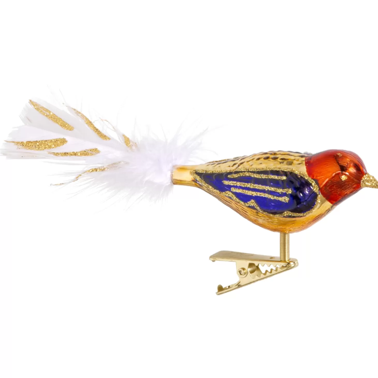 Poesie in Glas Glass Tree Decorations>Glass Bird Gold-Red-Purple