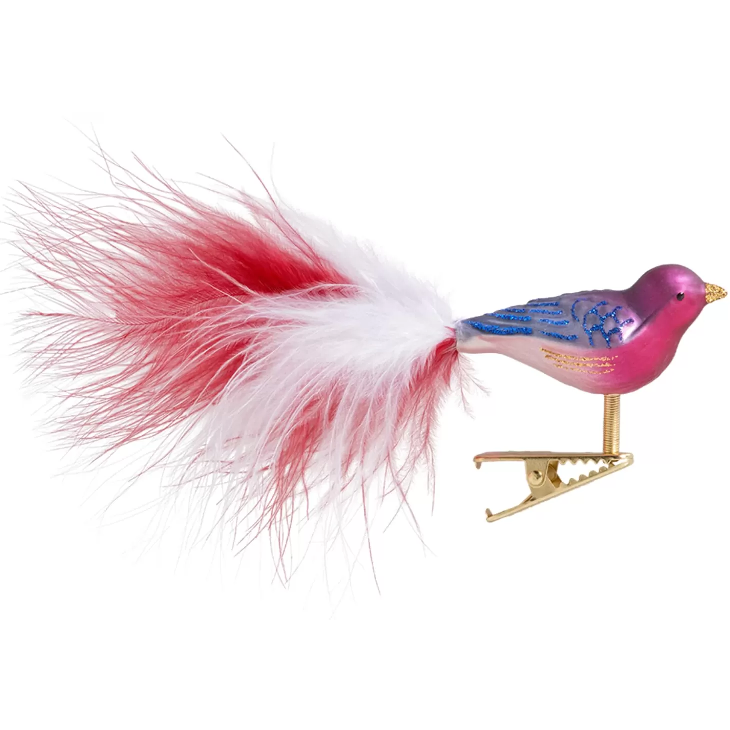 Poesie in Glas Glass Tree Decorations>Glass Bird Pink-Purple