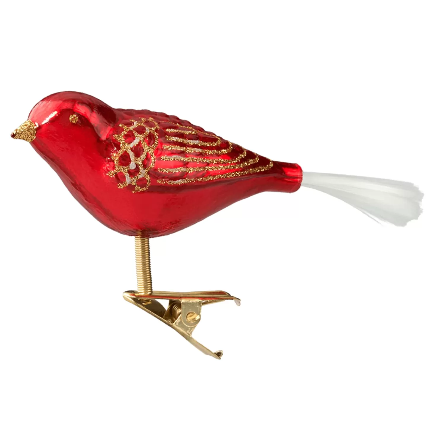 Poesie in Glas Glass Tree Decorations>Glass Bird Red