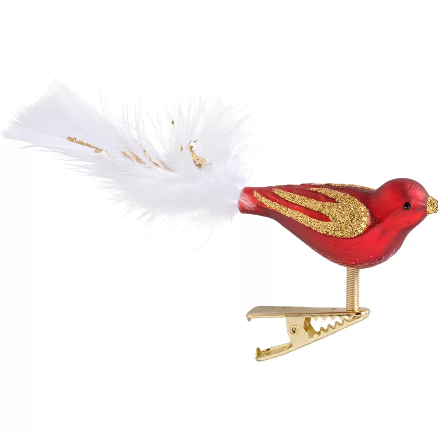 Poesie in Glas Glass Tree Decorations>Glass Bird, Red