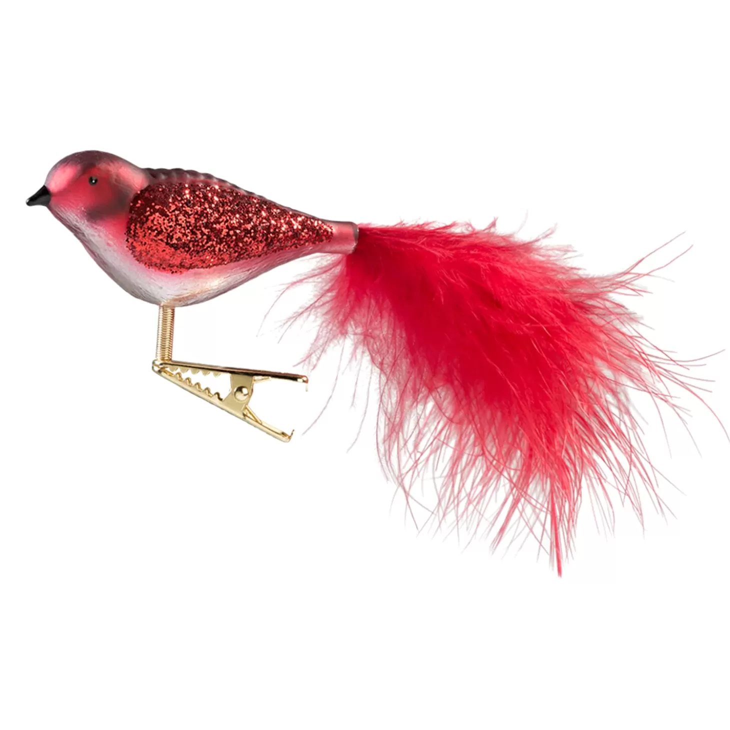 Poesie in Glas Glass Tree Decorations>Glass Bird Red-White