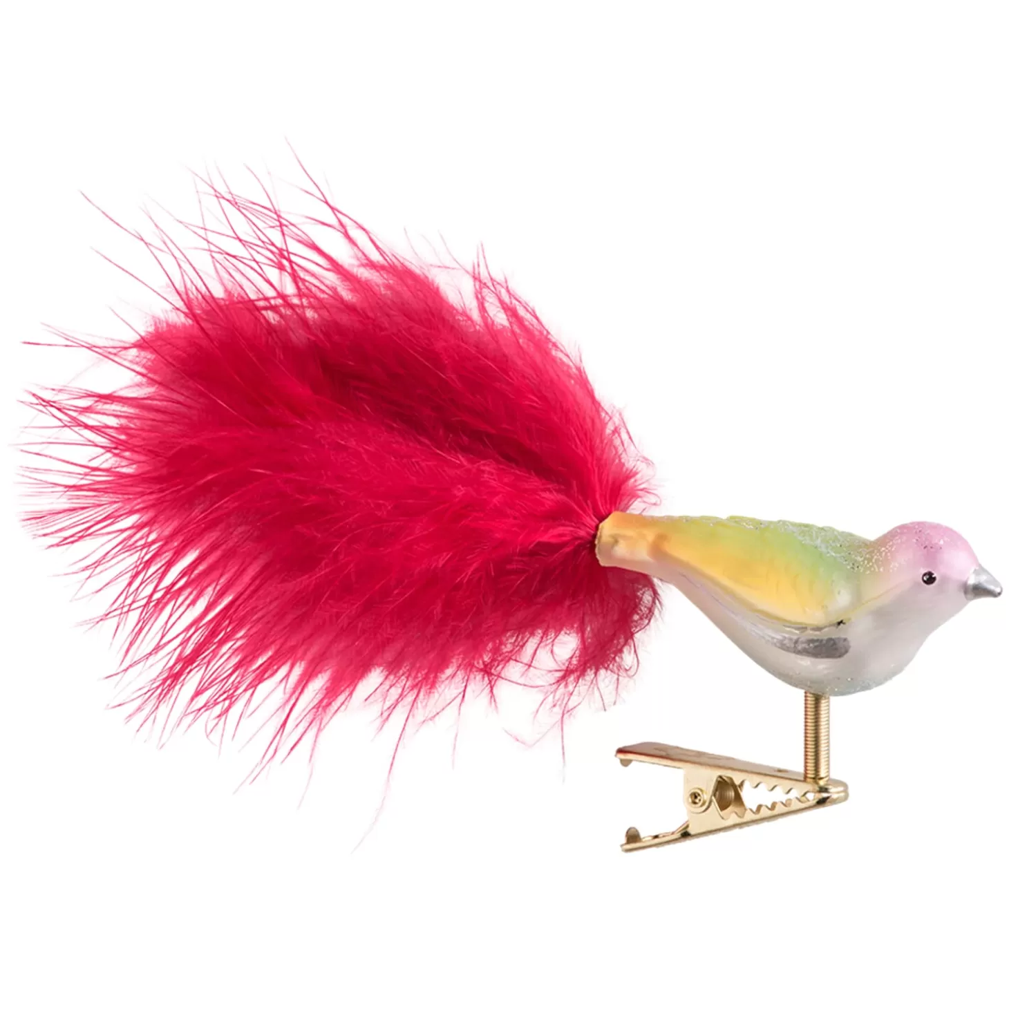 Poesie in Glas Glass Tree Decorations>Glass Bird Silver-Pastel