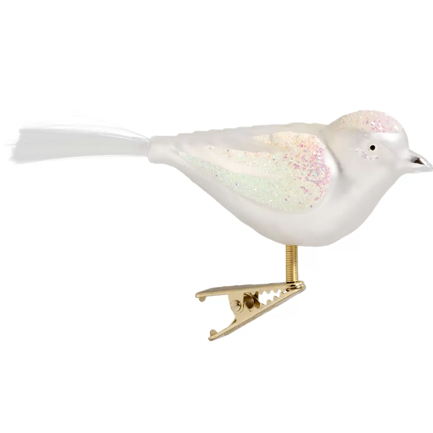 Poesie in Glas Glass Tree Decorations>Glass Bird, White