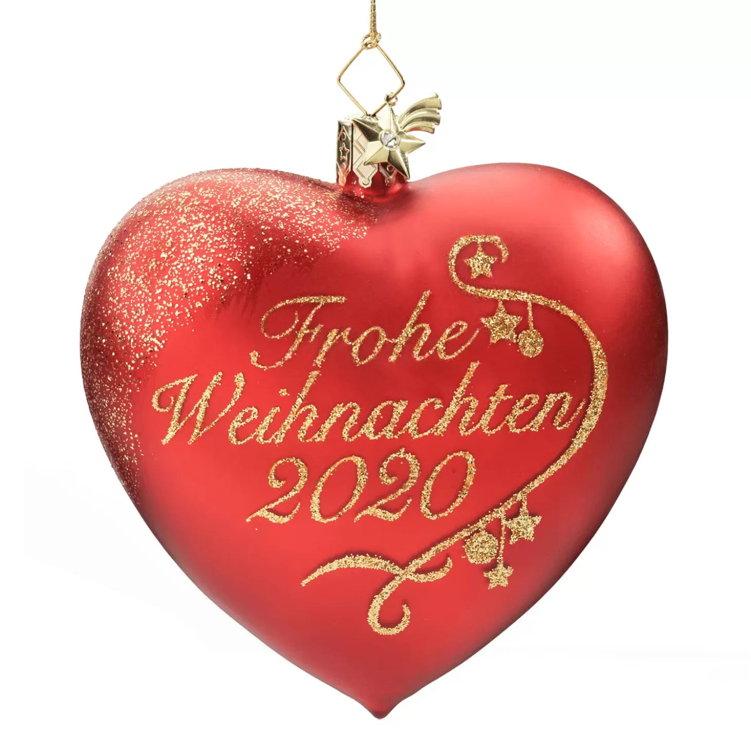 Poesie in Glas Glass Tree Decorations>Heart "Merry Christmas 2020"