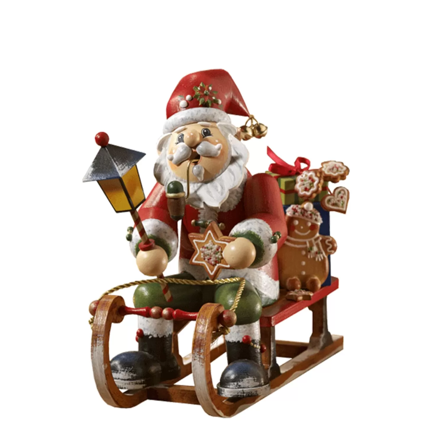 * Incense Smokers>Holzknoddl "Santa On Sleigh", Incense Smoker