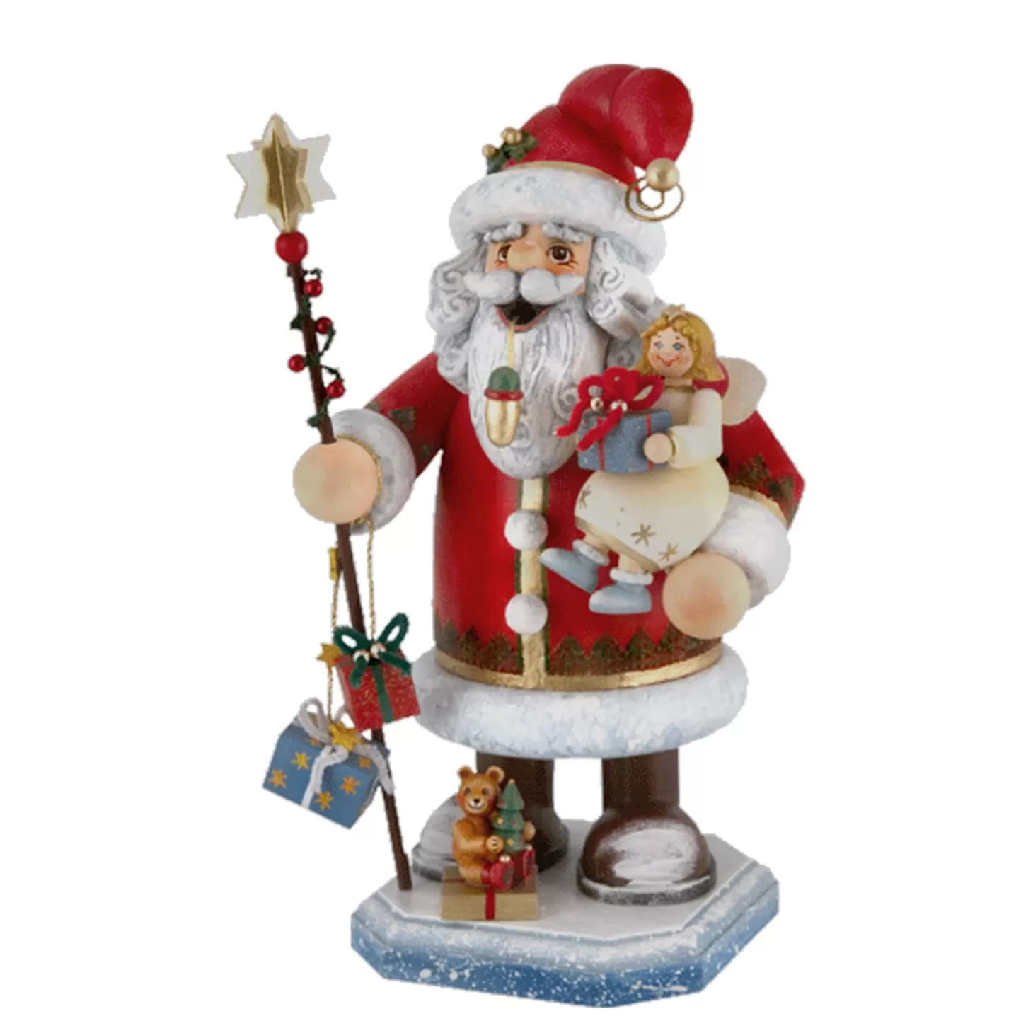 * Incense Smokers>Holzknoddl "Santa With Angel", Incense Smoker