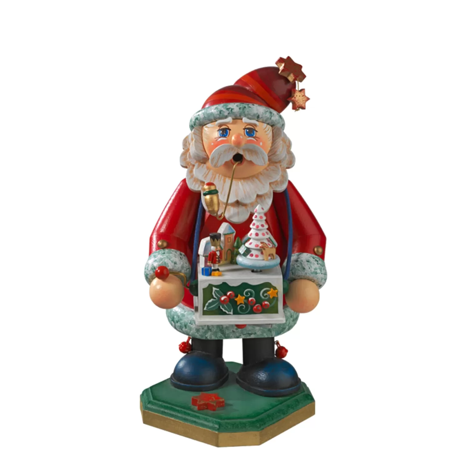 * Incense Smokers>Holzknoddl "Santa With Music Box", Incense Smoker