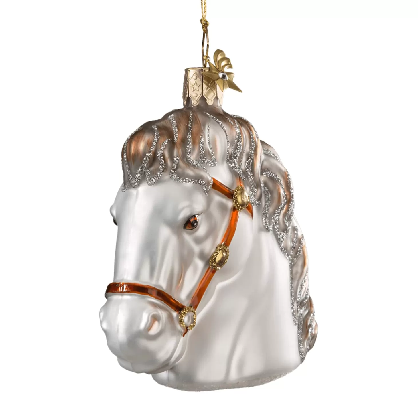 Poesie in Glas Glass Tree Decorations>Horse Head White