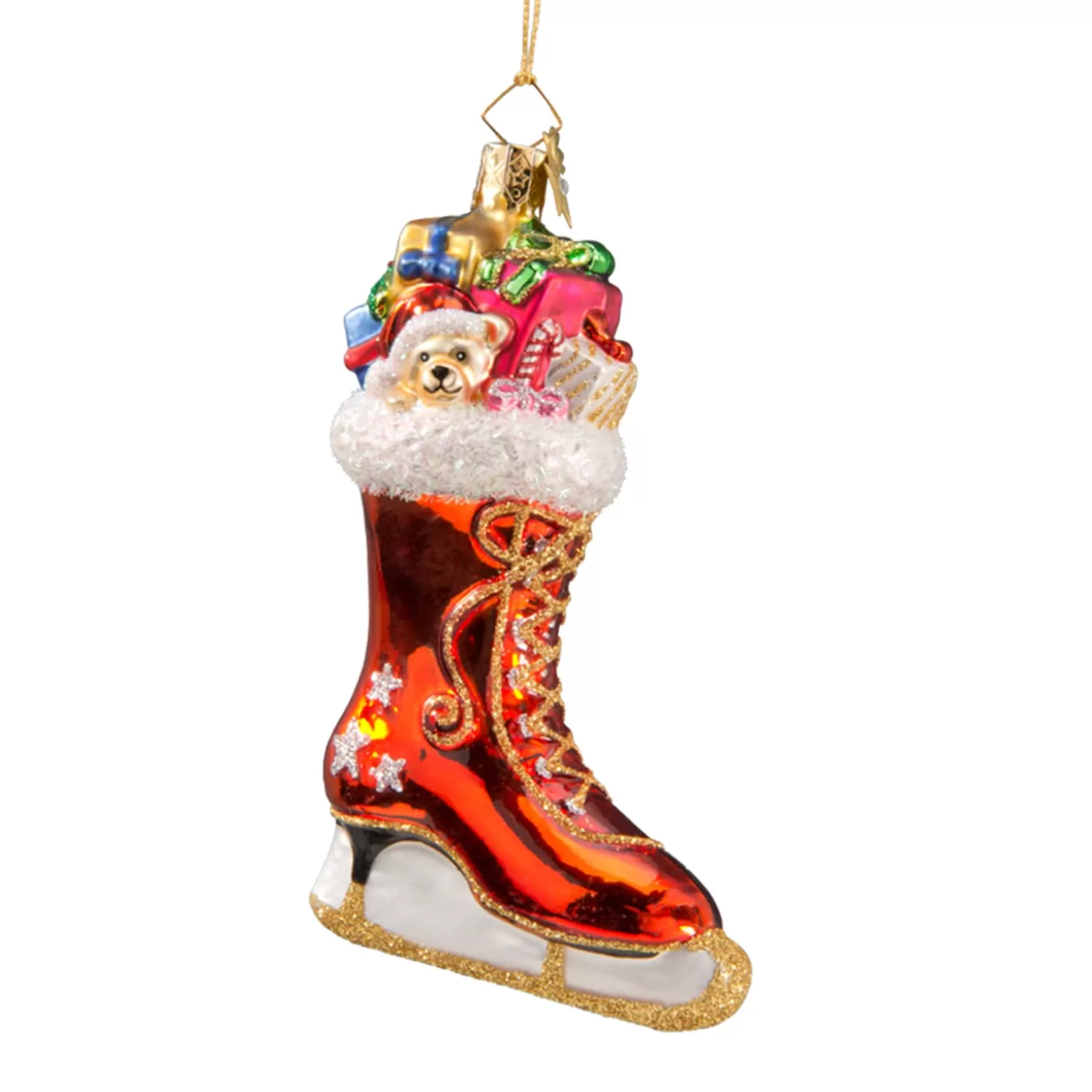 Poesie in Glas Glass Tree Decorations>Ice Skate, Red
