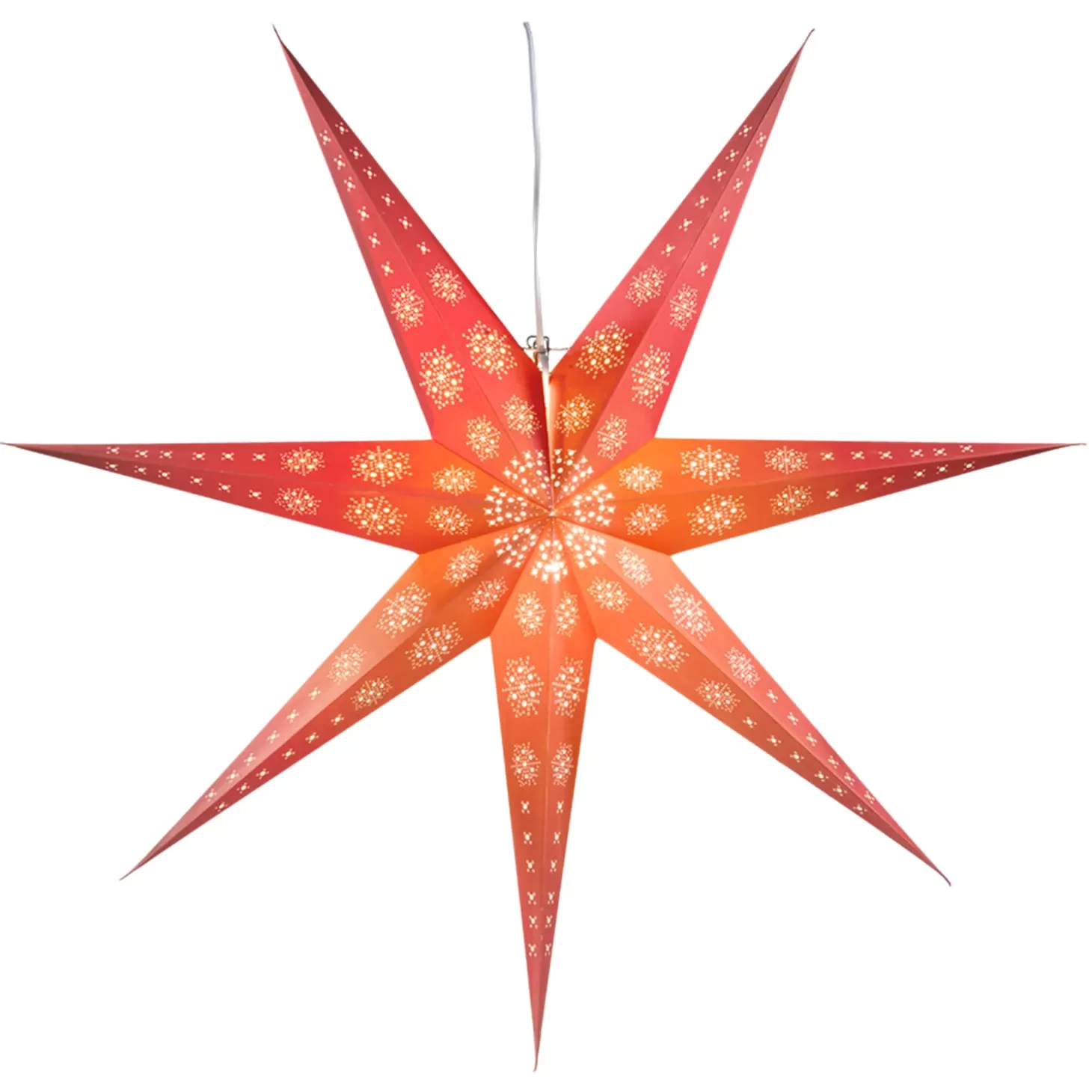 KONSTSMIDE Stars>Illuminated Paper Star For Hanging Up, Red, 78 Cm