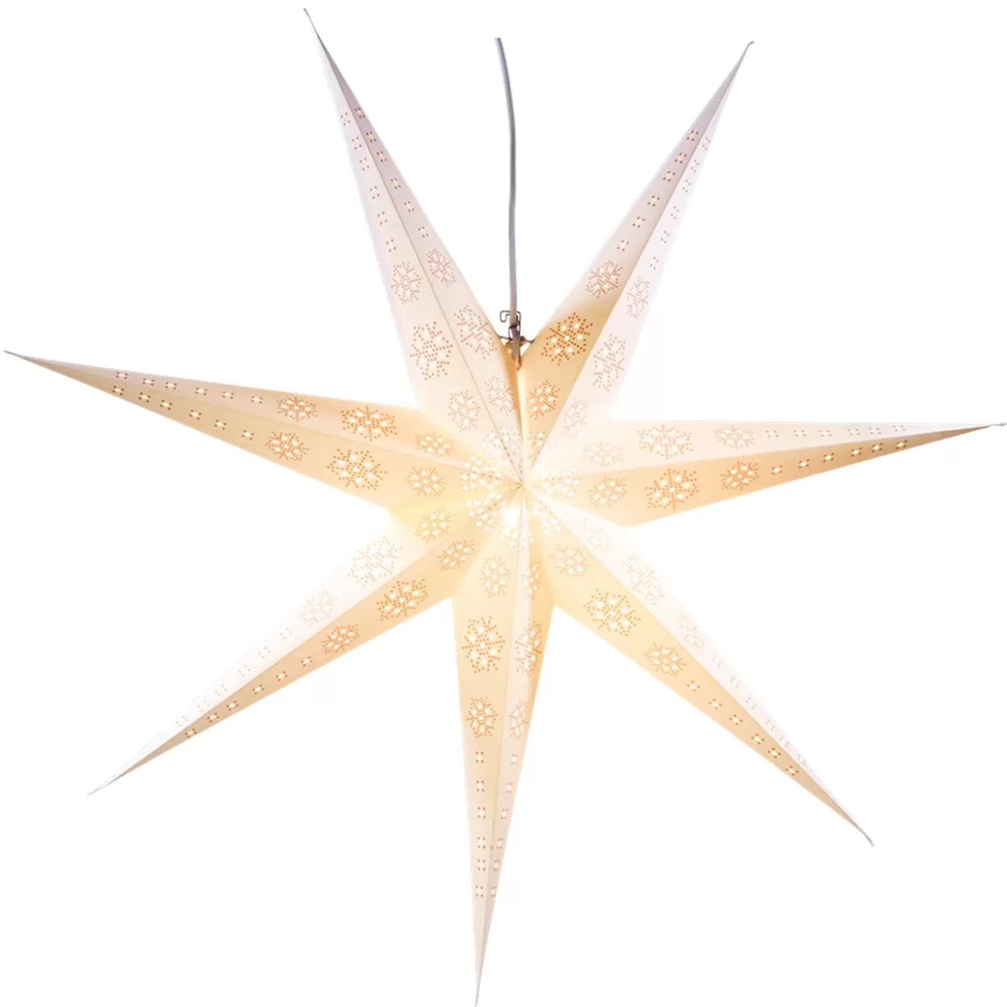 KONSTSMIDE Stars>Illuminated Paper Star, White, For Hanging Up, 78 Cm