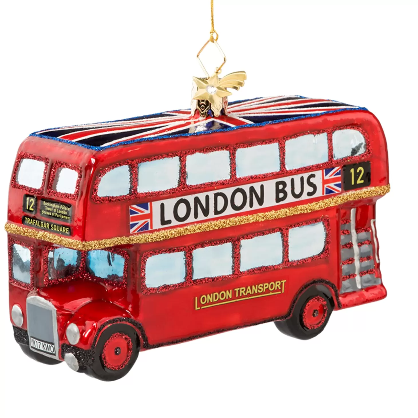 Poesie in Glas Glass Tree Decorations>London Bus