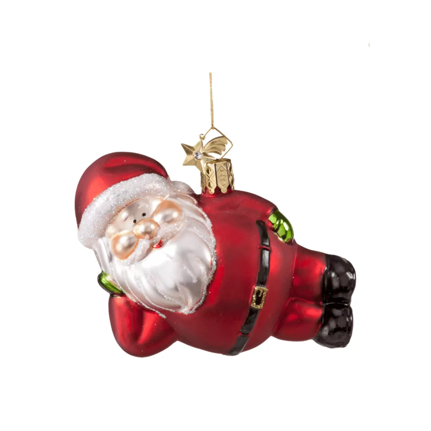 Poesie in Glas Glass Tree Decorations>Lying Santa Claus