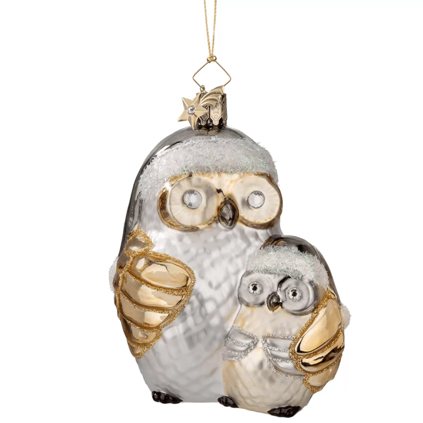 Poesie in Glas Glass Tree Decorations>Mother Owl With Child