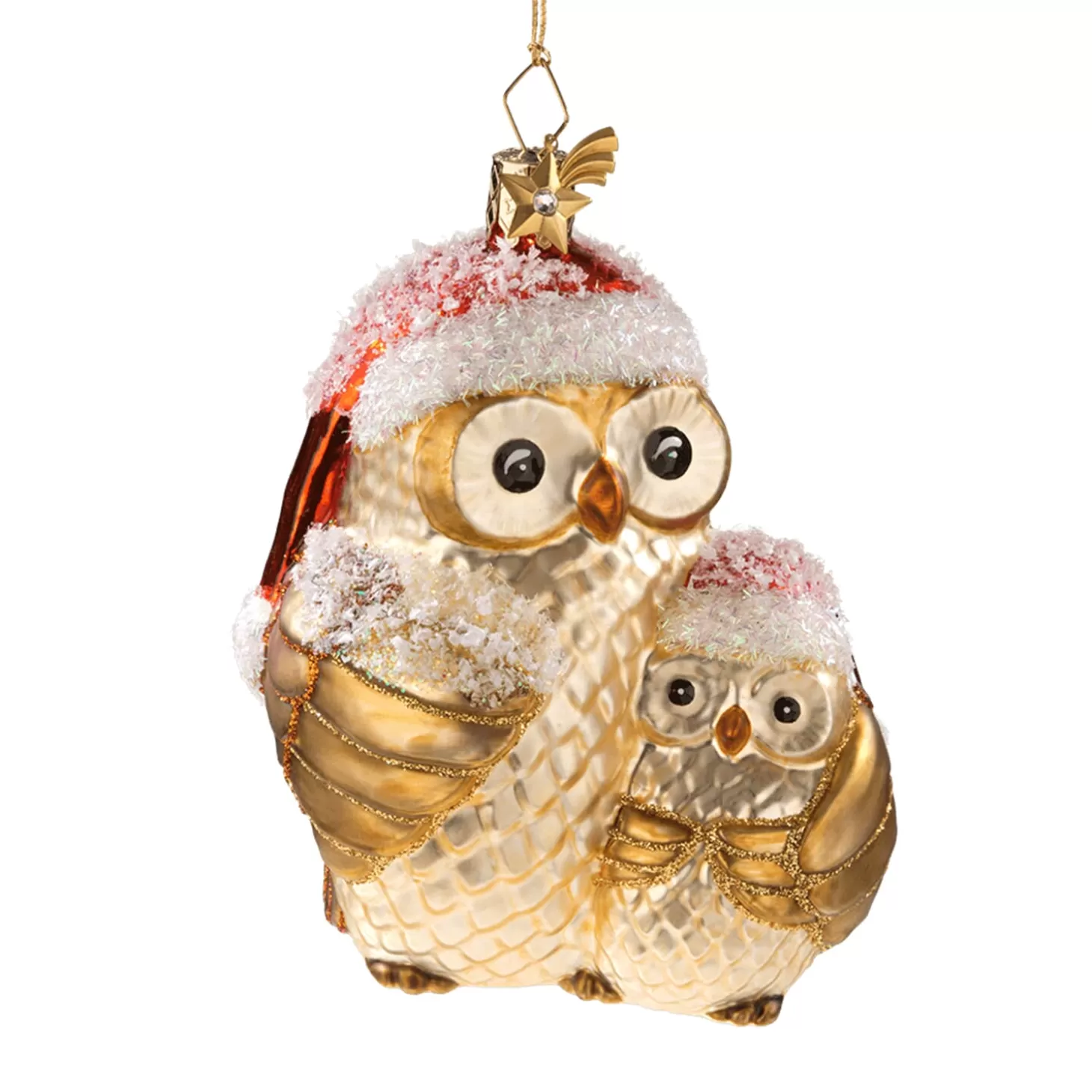 Poesie in Glas Glass Tree Decorations>Mother Owl With Child