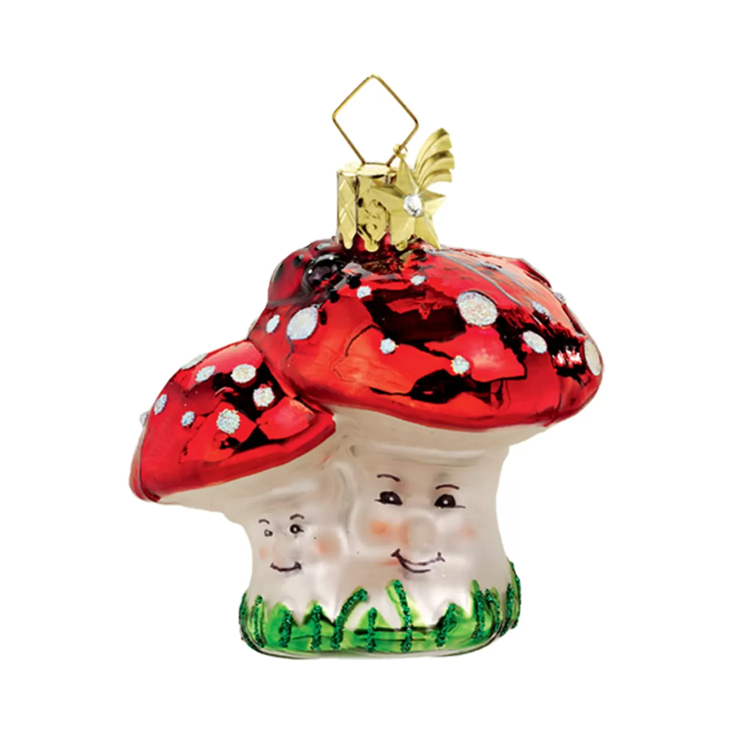 Poesie in Glas Glass Tree Decorations>Mushrooms With Ladybug