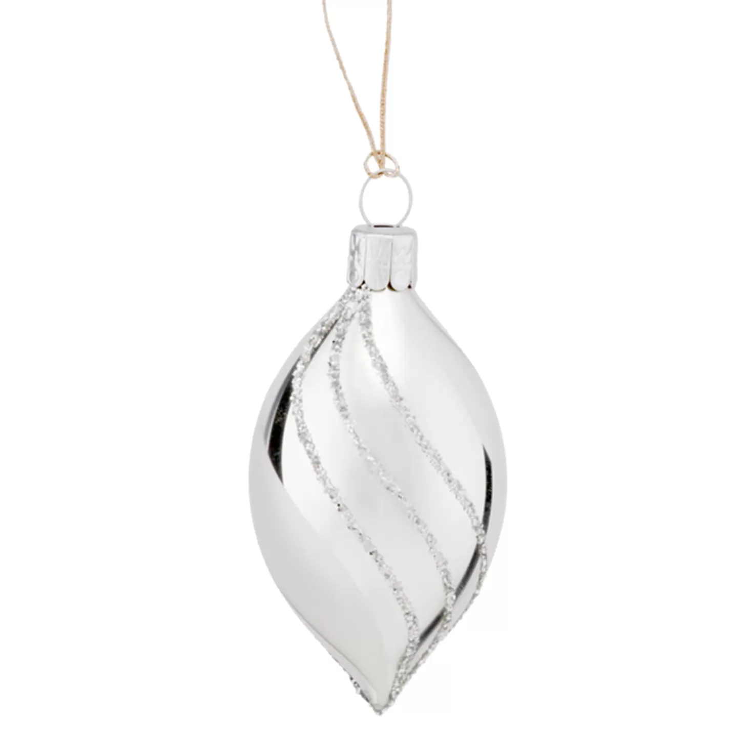 * Tree Baubles And Set Offers>Olive Silver With Glitter Decor