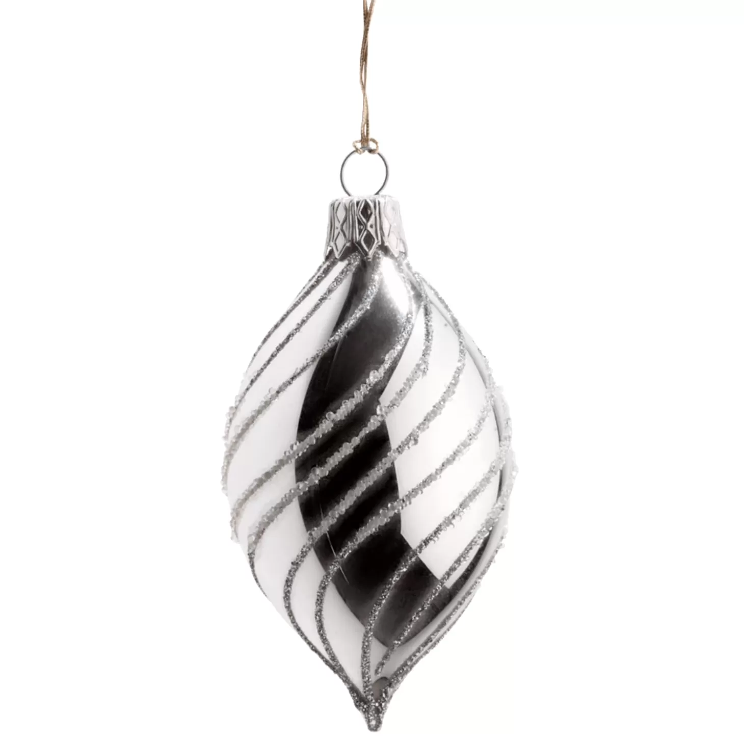 * Tree Baubles And Set Offers>Olive Silver With Silver Spirals