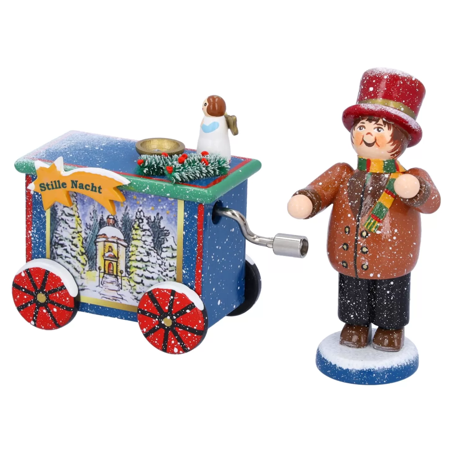 * Kathe's Original Figurines>Organ Grinder With Music Box, Special Edition "Silent Night"