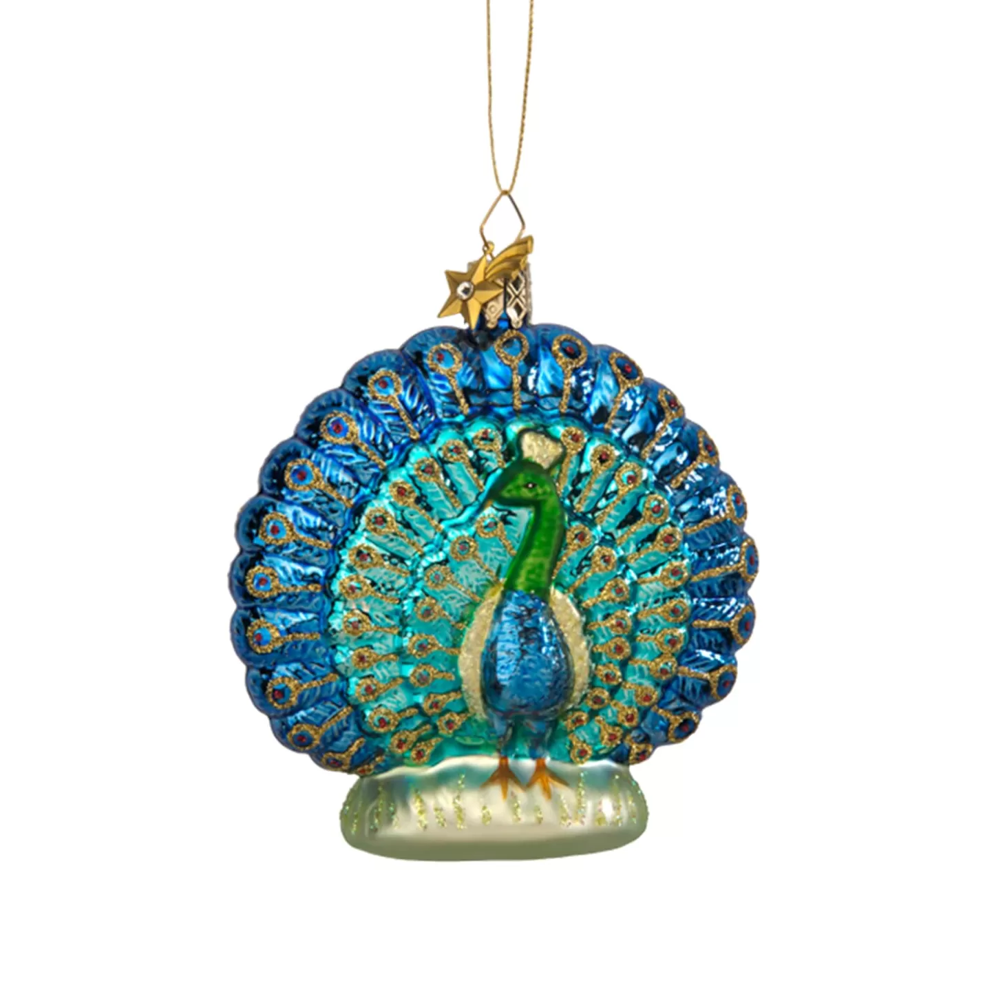 Poesie in Glas Glass Tree Decorations>Peacock
