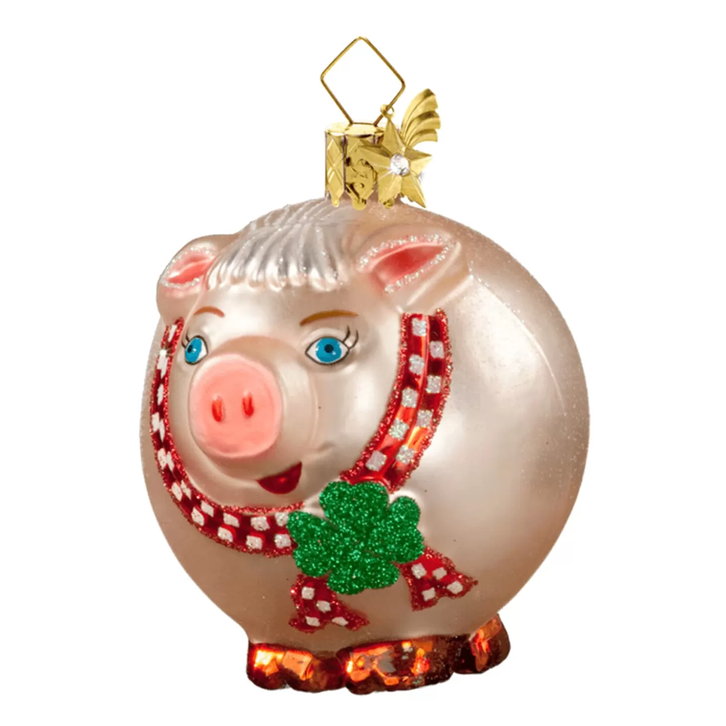 Poesie in Glas Glass Tree Decorations>Pig (Round)