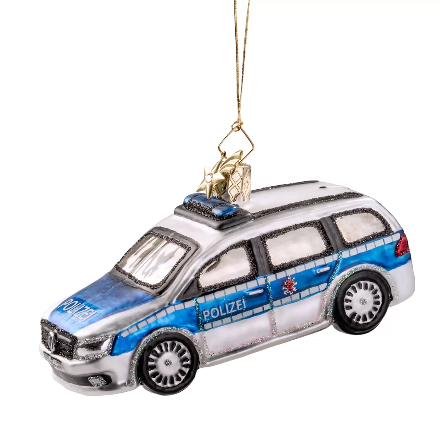 Poesie in Glas Glass Tree Decorations>Police Car