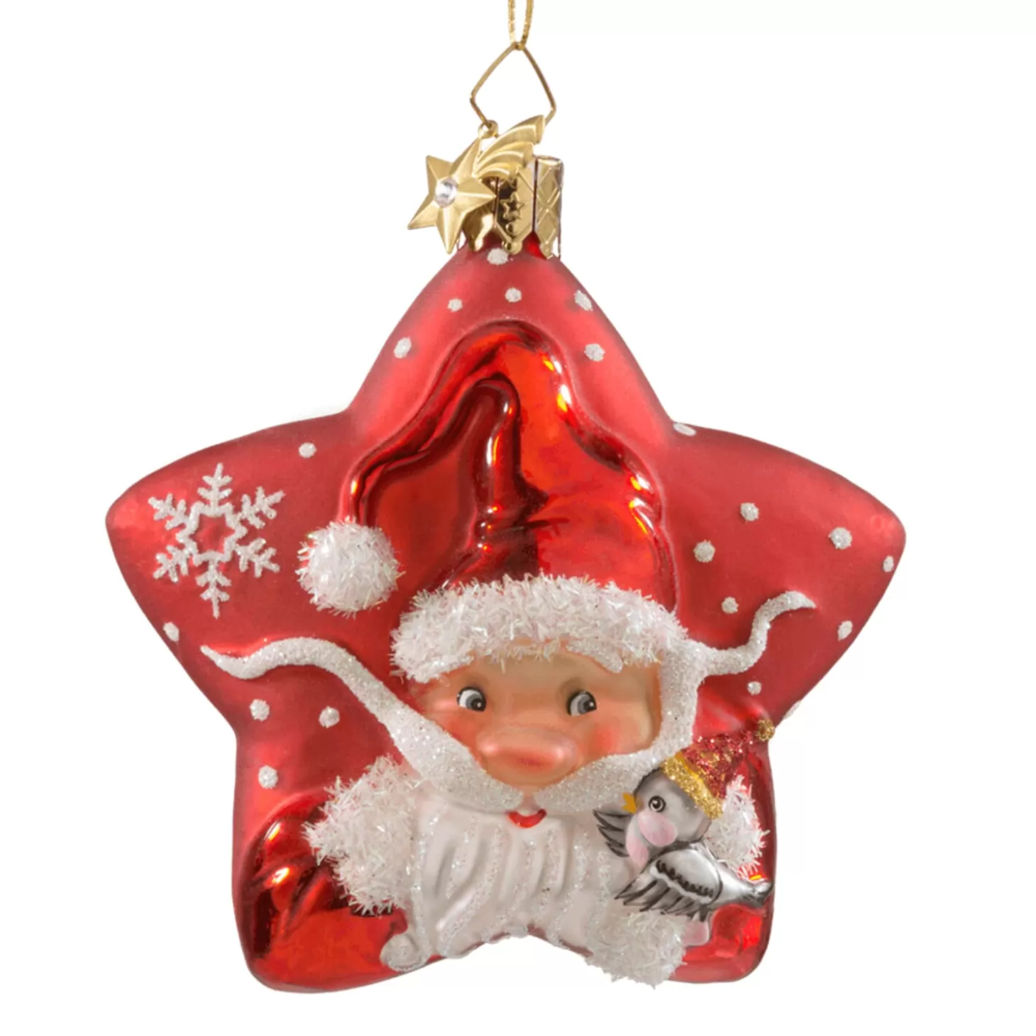Poesie in Glas Glass Tree Decorations>Portrait Star Santa