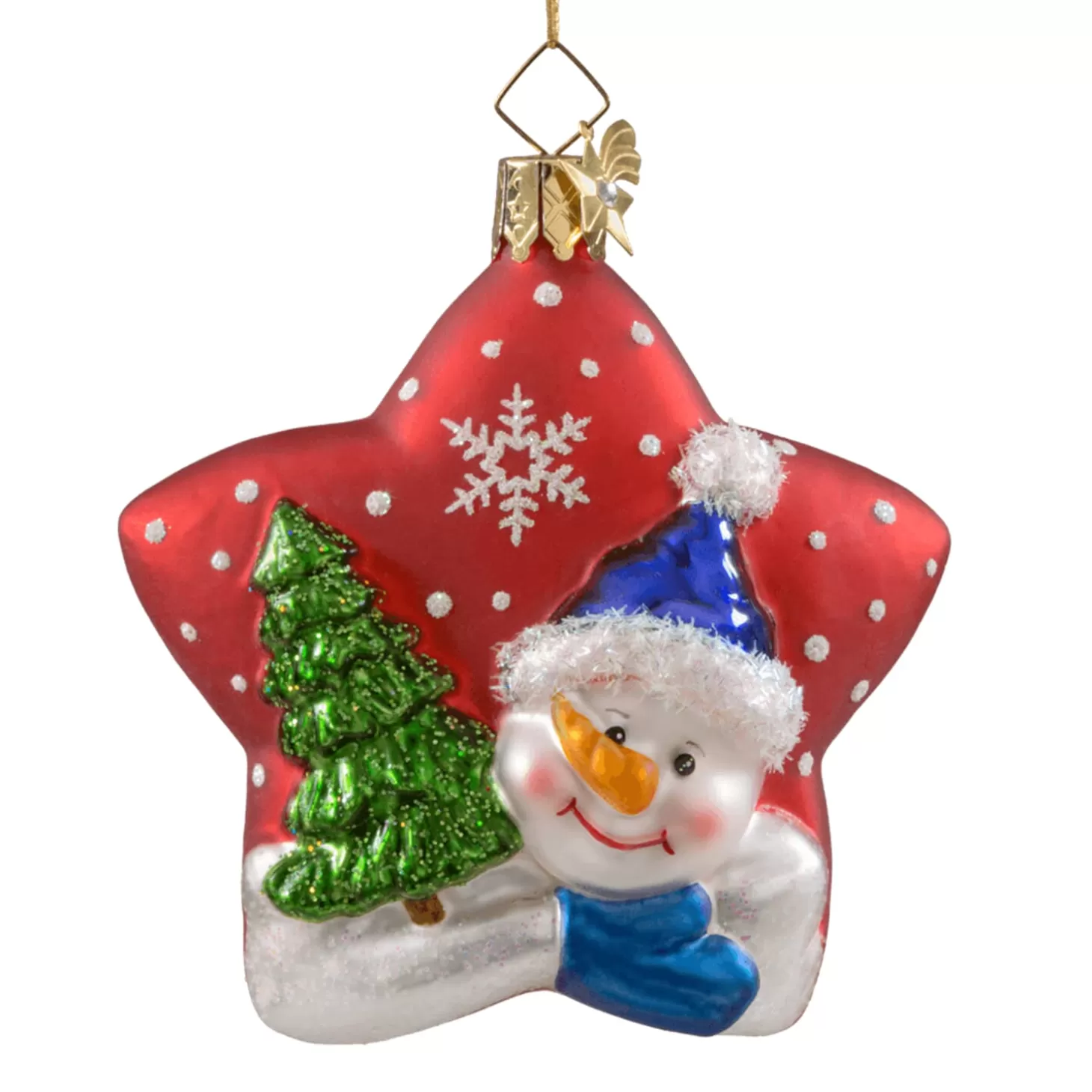 Poesie in Glas Glass Tree Decorations>Portrait Star Snowman