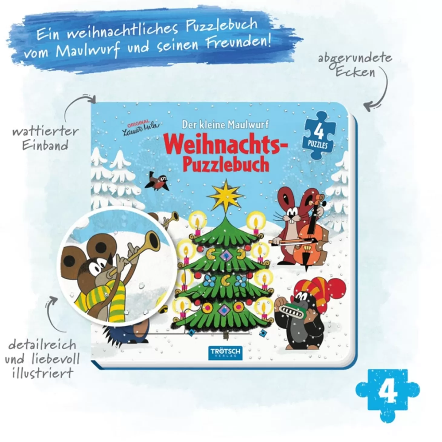 Trötsch Verlag Toys>Puzzle Book For Christmas "The Little Mole"