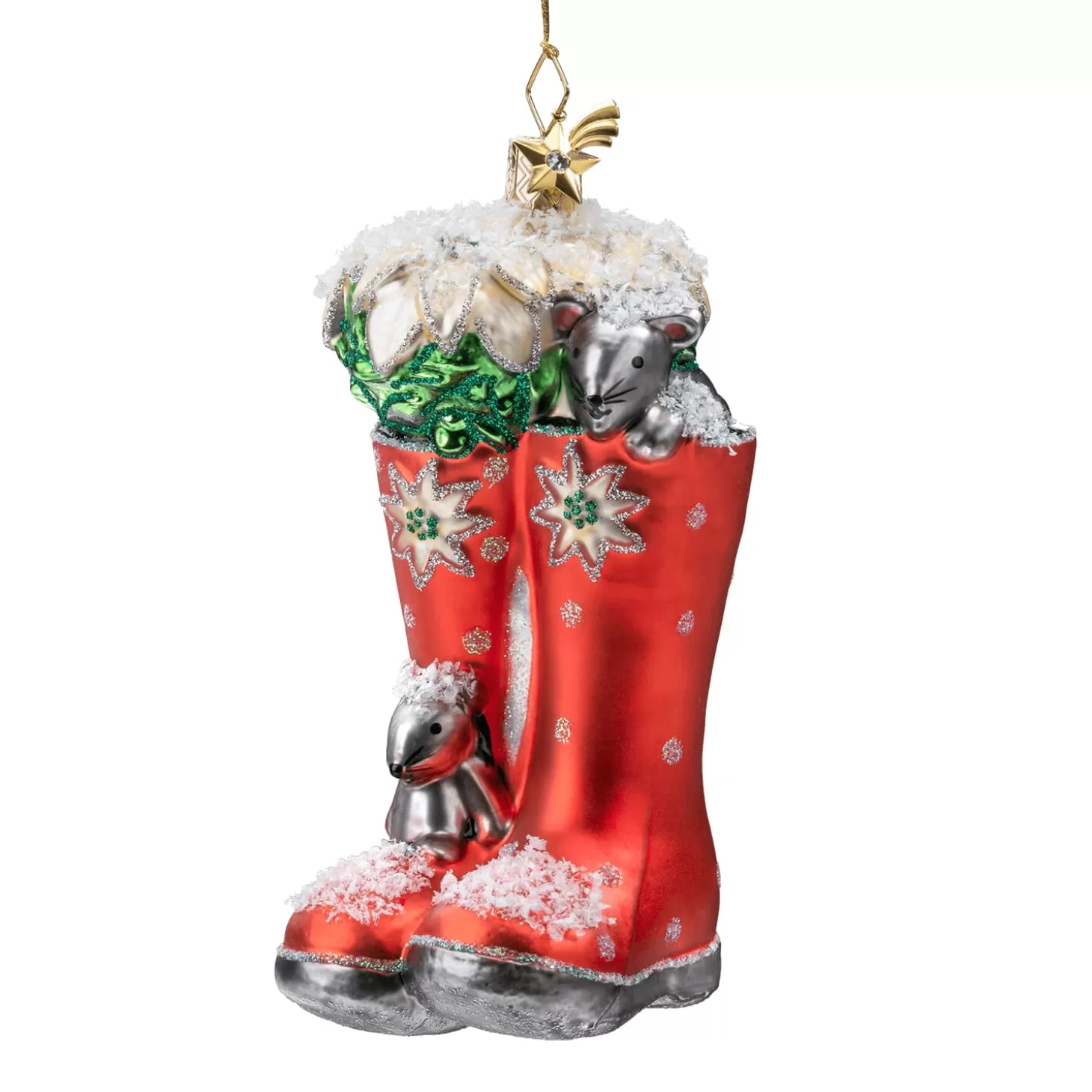 Poesie in Glas Glass Tree Decorations>Rain Boots, Red