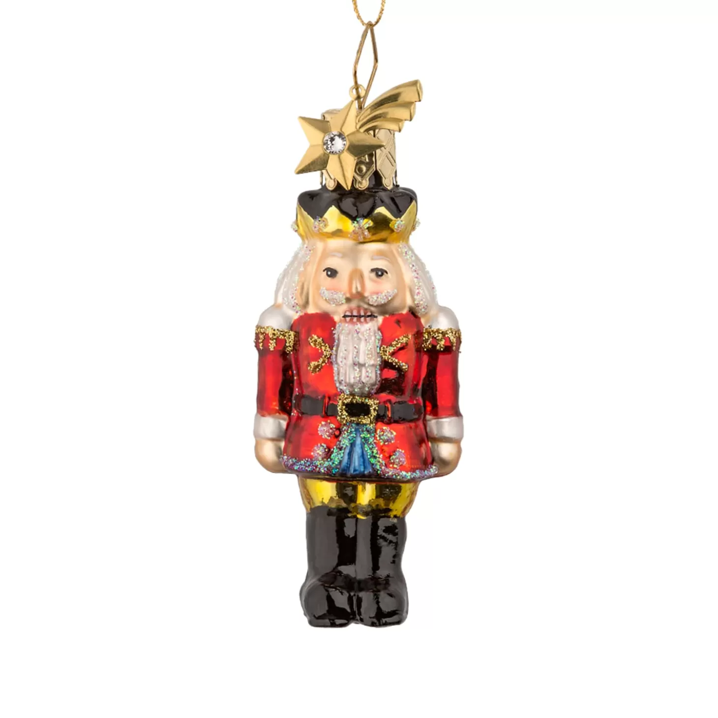 Poesie in Glas Glass Tree Decorations>Red Nutcracker
