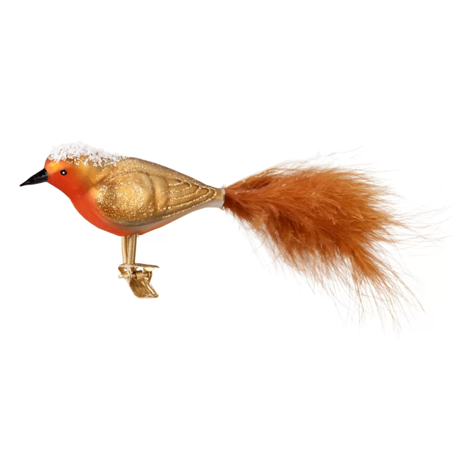 Poesie in Glas Glass Tree Decorations>Robin On Clip